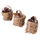 Cesti pane e salumi 3 pz. Presepe 10-12 cm s3