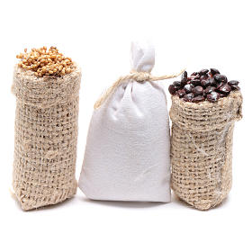 Sacchi castagne e farina 3 pz. Presepe 10 12 cm