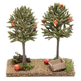 Moos, Stroh und Bäume für Krippe: Orangenbäume 15x10x10 cm für DIY-Krippe