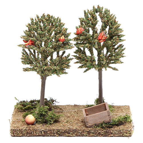 Árvores com maçãs para presépio 13x13x10 cm 1