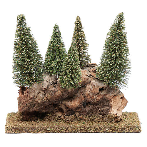 Hill with pine forest 20x20x5 cm 1