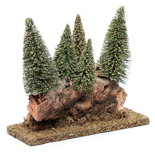 Hill with pine forest 20x20x5 cm 3