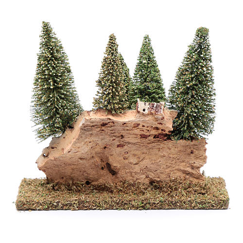 Hill with pine forest 20x20x5 cm 4