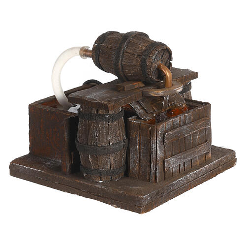 Cellar with barrel and water pump 15x15x15 cm 3