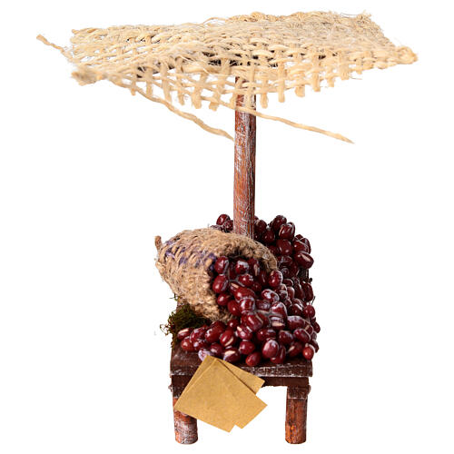 Banchetto con castagne per presepe 12 cm 15x5x10 1