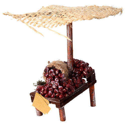 Banchetto con castagne per presepe 12 cm 15x5x10 2