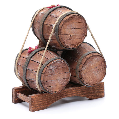 Three wooden barrels  20x15x10 cm 3