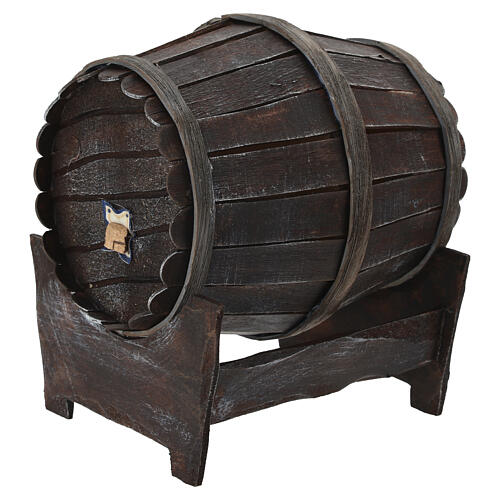 Barril sobre base para belén 15x10x15 cm 2
