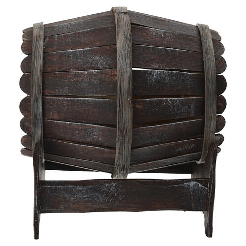 Beczka na podstawie do szopki 15x10x15 cm 4