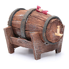 Herramientas de trabajo: Barril tendido de madera para belén 5x5x5 cm