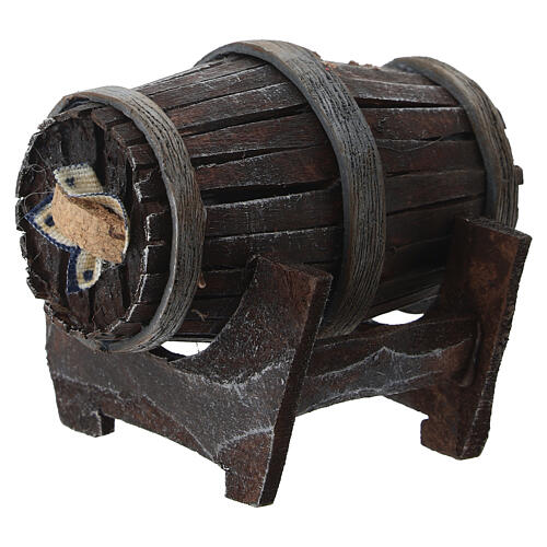 Tonneau allongé en bois pour crèche 6x6x7 cm 2