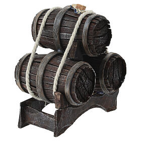 Nativity scene stacked up barrels  10x10x5 cm