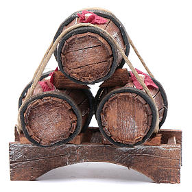 Miniature tools: Nativity scene stacked up barrels  10x10x5 cm