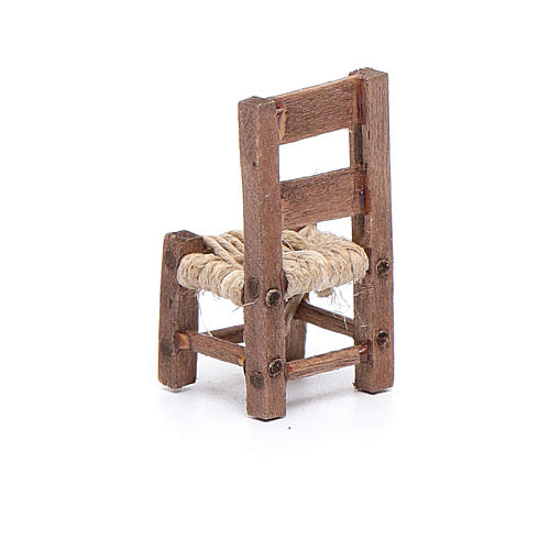 Chaise en bois miniature 3 cm crèche napolitaine 3