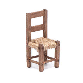 Sedia legno e corda 5 cm presepe napoletano