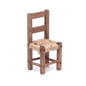Cadeira madeira e corda 5 cm presépio napolitano