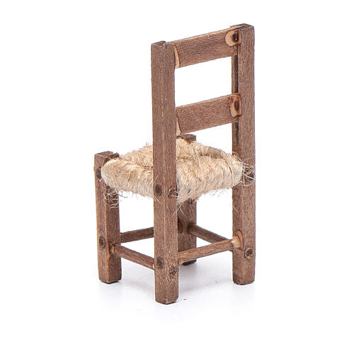 Cadeira madeira e corda 5 cm presépio napolitano 3