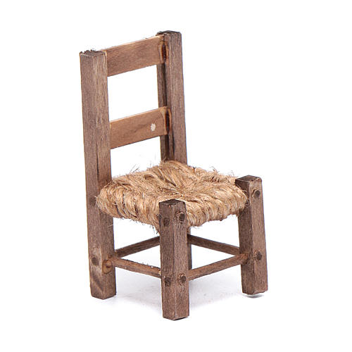 Chaise 5 cm bois et corde crèche napolitaine 1
