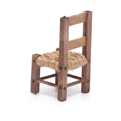 Chaise 5 cm bois et corde crèche napolitaine 3