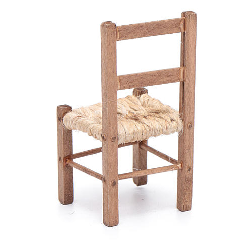 Cadeira bricolagem presépio madeira e corda 7 cm 3