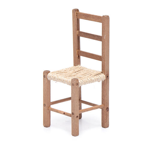 Silla 11 cm de madera y cuerda belén napolitano 2