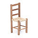 Krzesło 11 cm z drewna i sznurka szopka neapolitańska s1