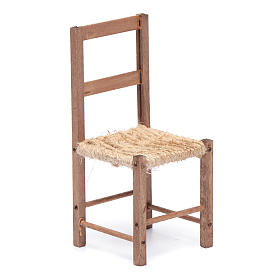 Cadeira madeira e corda 12 cm presépio napolitano