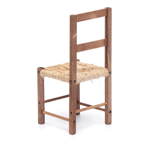 Cadeira madeira e corda 12 cm presépio napolitano 3
