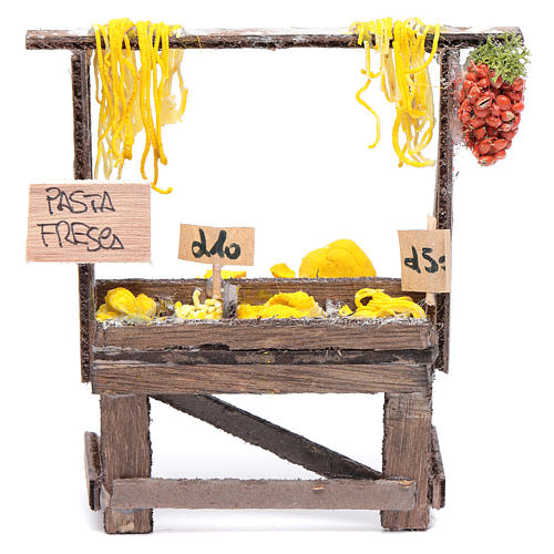 Stand with pasta and signs for Neapolitan nativity scene 1