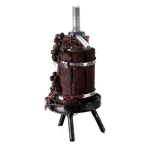 Pressoir pour vin miniature crèche napolitaine 1