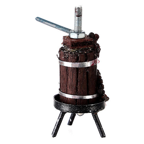 Pressoir pour vin miniature crèche napolitaine 4