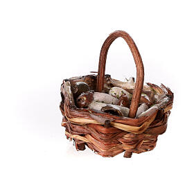 Basket with mushrooms for Neapolitan nativity scene