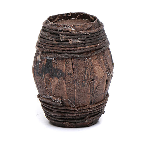 Wood barrel for Nativity scene 6 cm 2