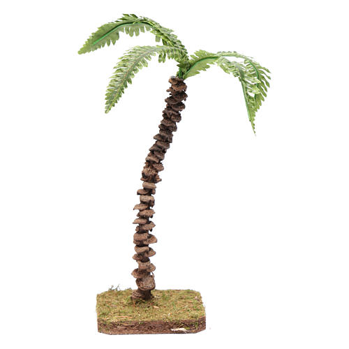 Palma con fusto lavorato e foglie modellabili 18 cm accessorio presepe 1