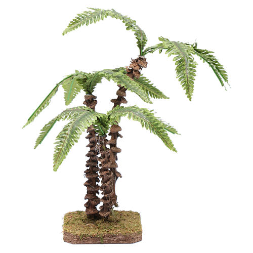 Potrójna palma na jednej podstawie - liście zielone do modelowania 1