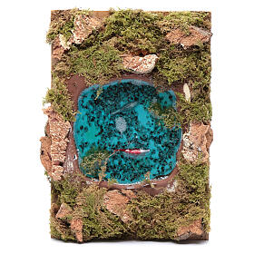 Jezioro z rybami i efektem wody - akcesorium do szopki, 5x20x15 cm