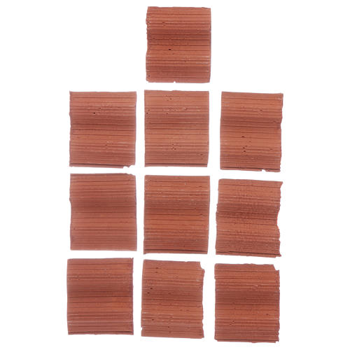 Double wave shingle in Roman style set of 10 pieces 1
