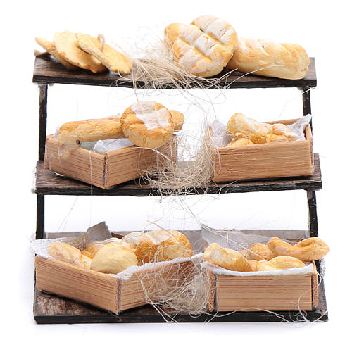 Stand with bread and baskets for Neapolitan nativity scene 5x5x5 cm 1