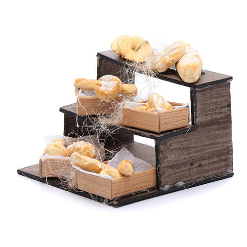 Stand with bread and baskets for Neapolitan nativity scene 5x5x5 cm 2