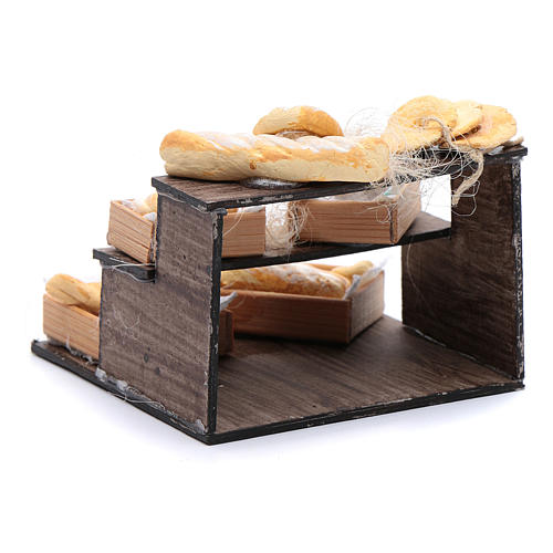 Stand with bread and baskets for Neapolitan nativity scene 5x5x5 cm 3