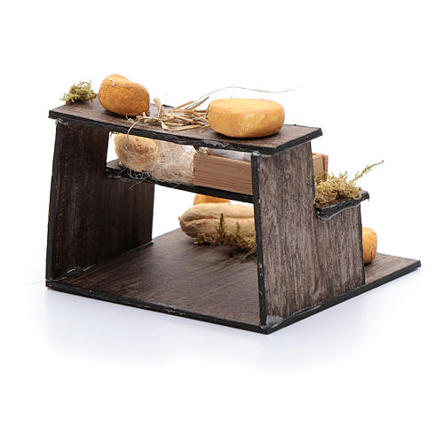 Formes de fromage sur étagère à 3 niveaux crèche napolitaine 3