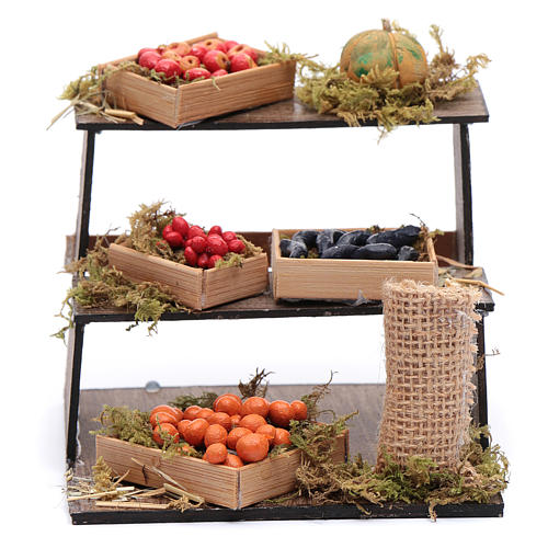Étagère de fruits et légumes 10x10x10 cm crèche Naples 1