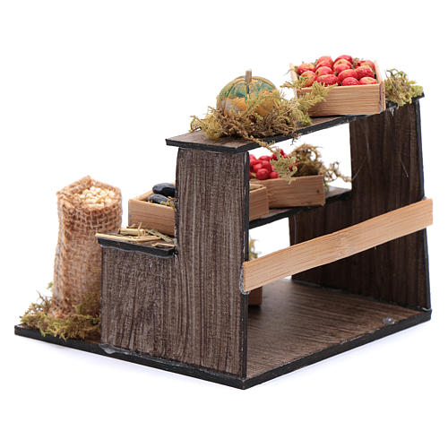 Étagère de fruits et légumes 10x10x10 cm crèche Naples 3