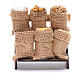 Stand with bags of jutes Neapolitan nativity scene accessories  s1