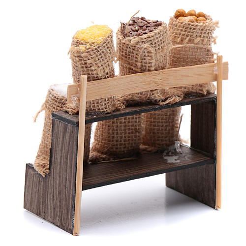 Sacs de jute sur étal crèche napolitaine 3