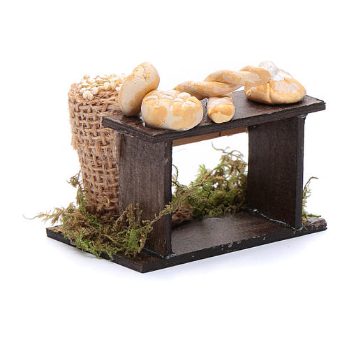 Stand with bread and bag of legumes 5x5x5 cm for Neapolitan nativity scene 3
