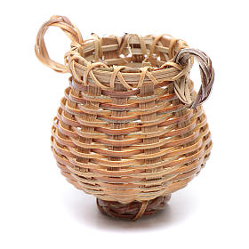 Wicker basket with jug shape for nativity scene 4x4 cm