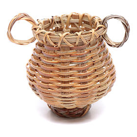 Wicker basket with jug shape for nativity scene 4x4 cm