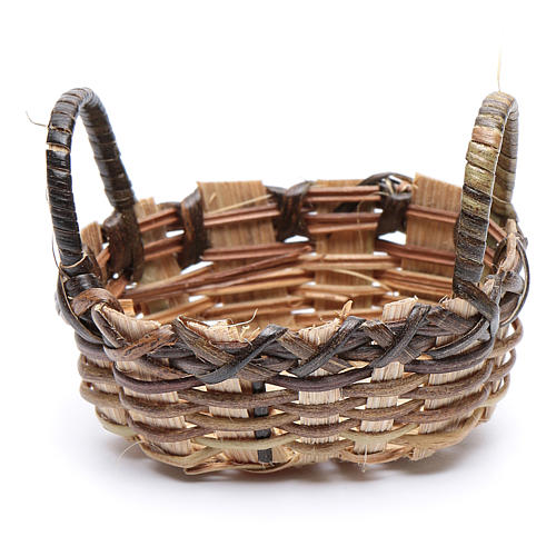 Wicker basket for clothes oval shape for DIY nativity scene  6x6 cm 2