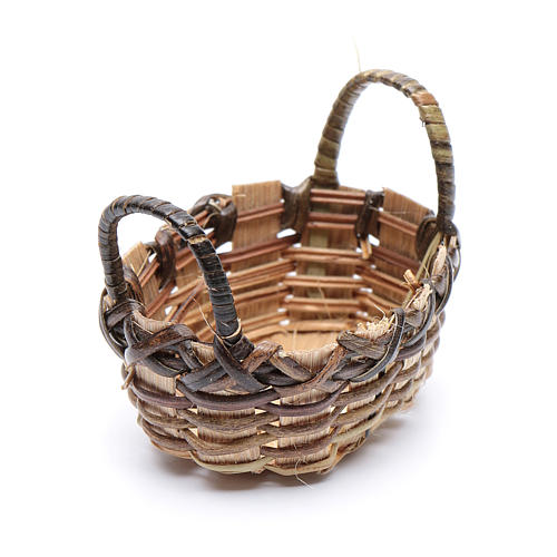 Wicker basket for clothes oval shape for DIY nativity scene  6x6 cm 1